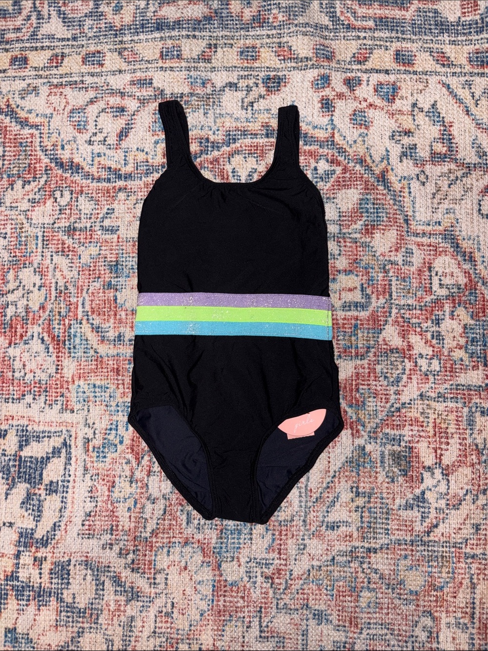PQ Swim Little Girls Midnight Elastic One Piece Swimsuit SZ 4 NWT